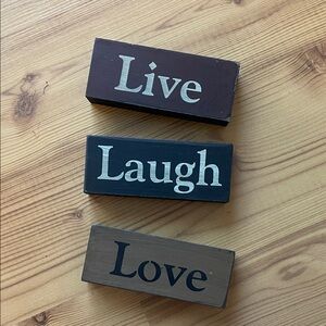 Live Laugh Love Wall Decor Set - Black, Brown, Cream